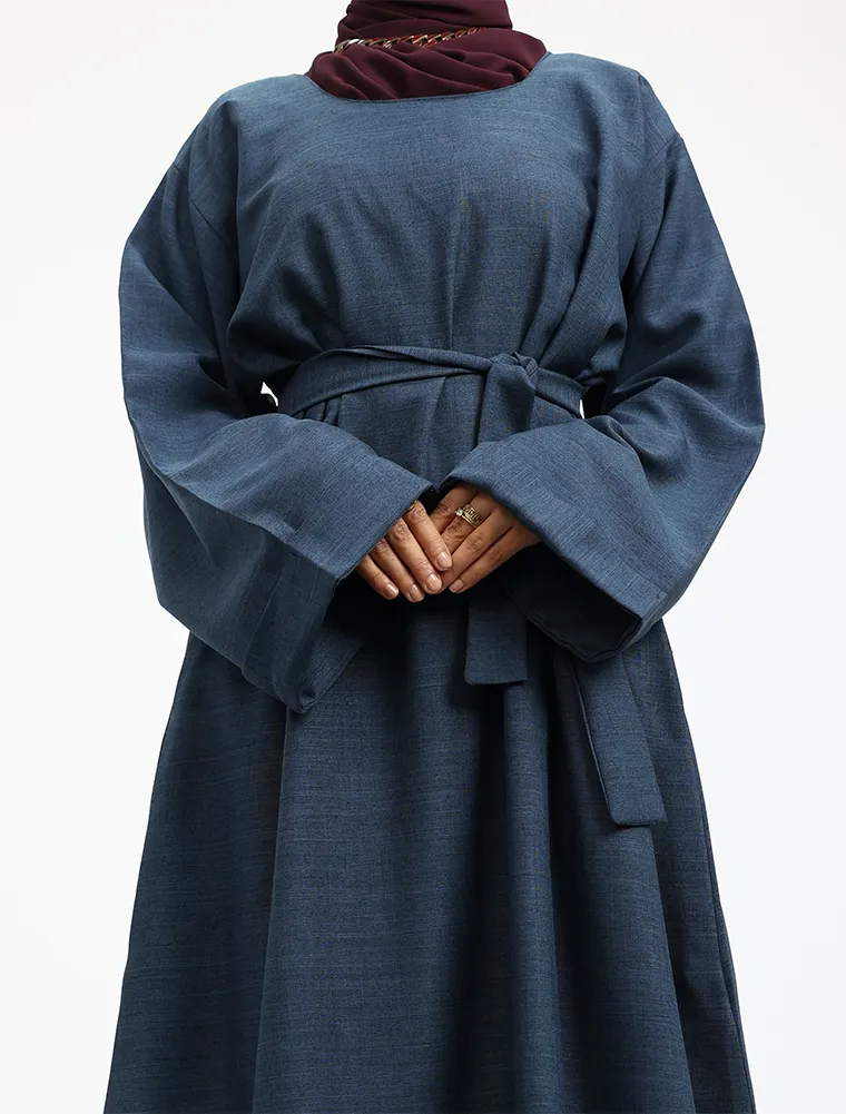 Navy Linen Abaya